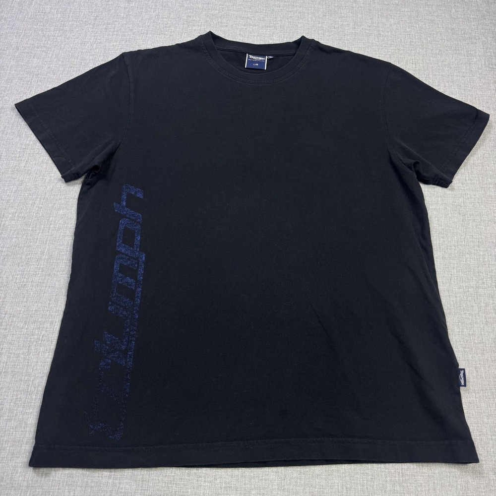 Triumph Motorcycles T-Shirt Mens L Black Graphic Crew Neck Cotton Jersey
